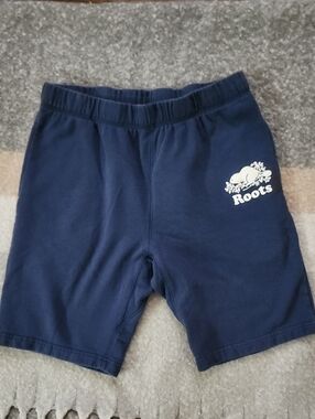 Roots Kids Organic Original Sweatshorts Navy Blue Sz S Eco Friendly